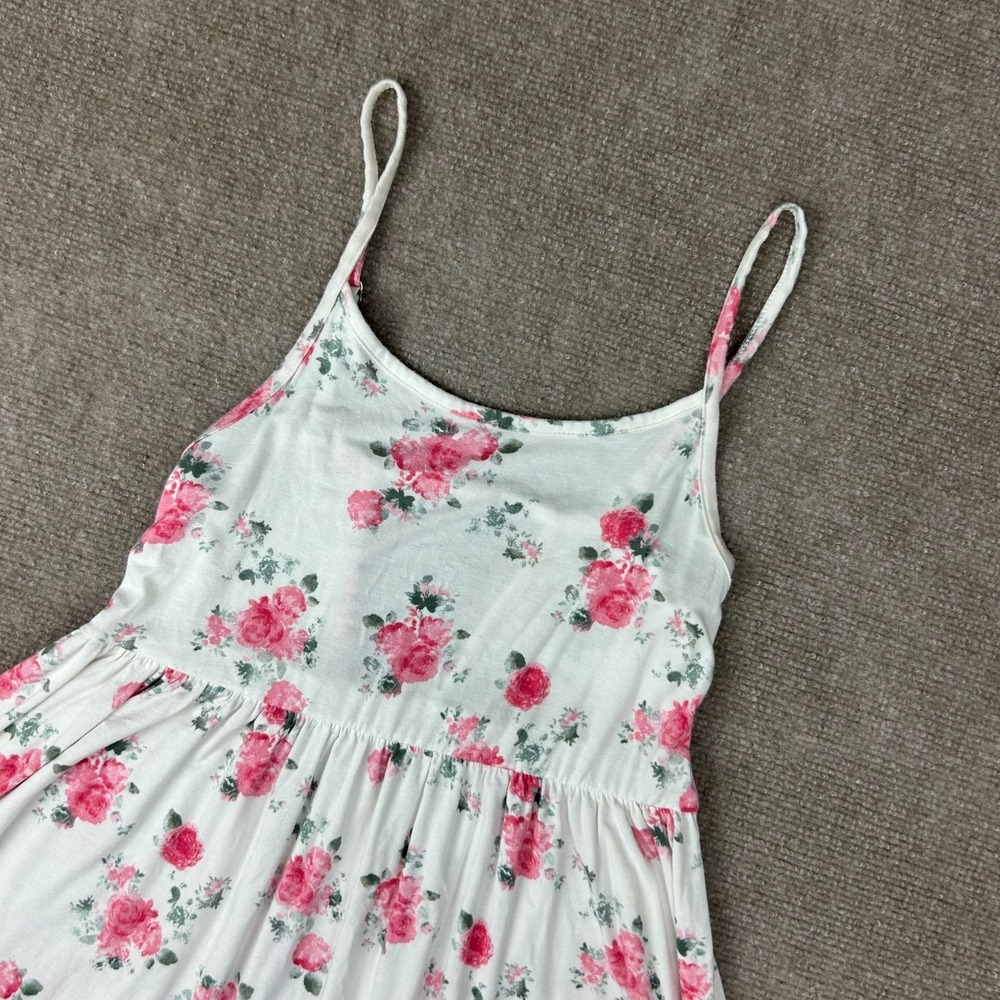 Arizona Jean Co Tank Dress Womens S White Floral Cutout Stylish Adjustable Strap